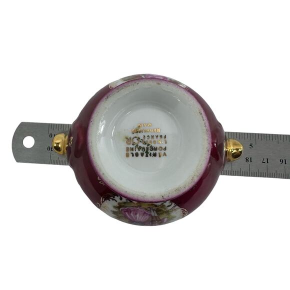 Limoges‎ France Porcelain Covered Dish with Plate Gold Trim Floral Decor - Picture 16 of 16